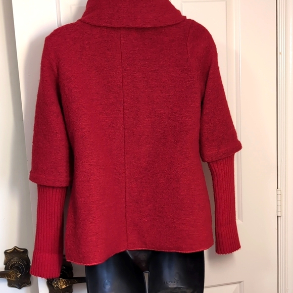 Marisa & Marie Italian Wool blend sweater jacket cardigan Red Small - Picture 5 of 12